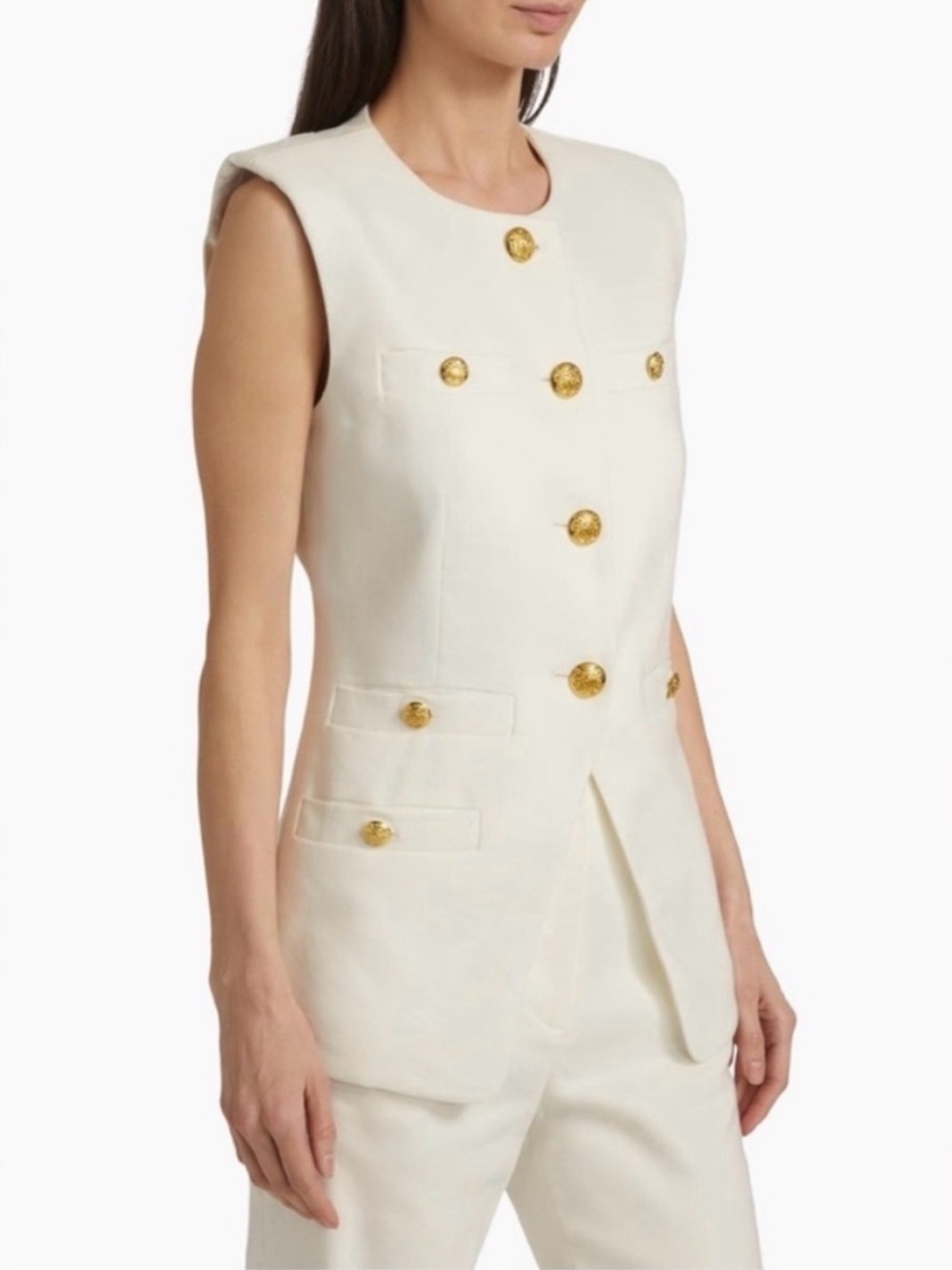 Veronica Beard Tamara Linen Vest - Picture 7 of 16